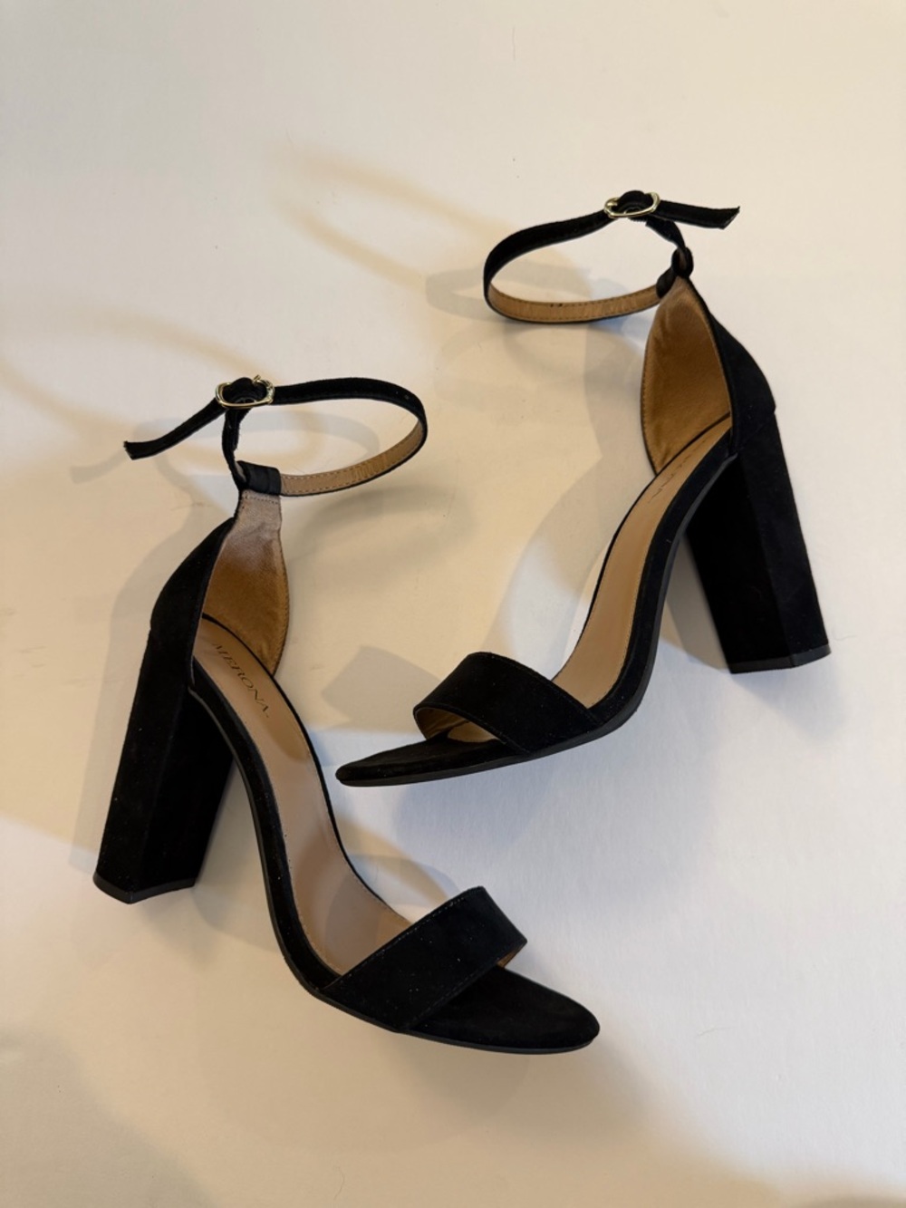 Black Ankle-Strap Block Heel Sandals